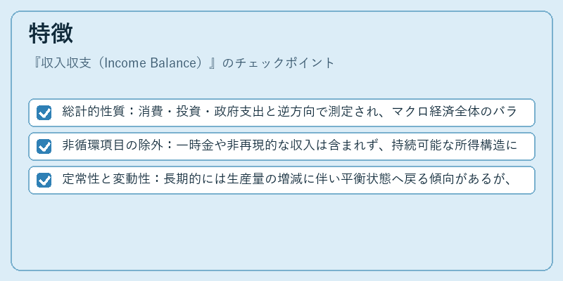 特徴（収入収支（Income Balance））の図解
