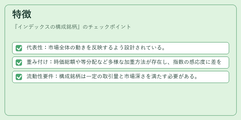 特徴（インデックスの構成銘柄）の図解
