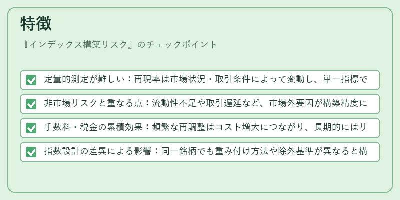 特徴（インデックス構築リスク）の図解