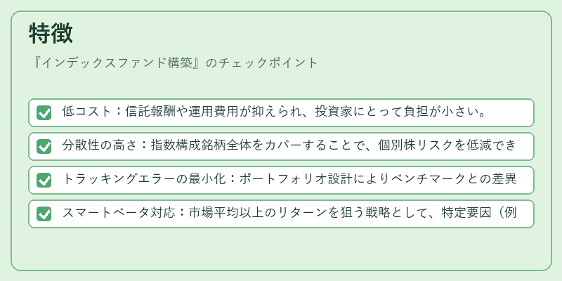 特徴（インデックスファンド構築）の図解