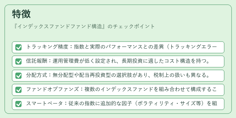特徴(インデックスファンドファンド構造)の図解