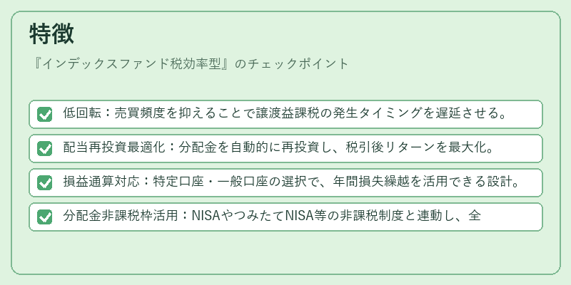 特徴（インデックスファンド税効率型）の図解