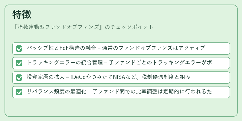 特徴（指数連動型ファンドオブファンズ）の図解