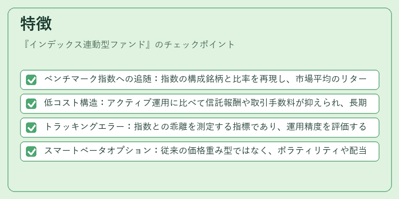 特徴（インデックス連動型ファンド）の図解