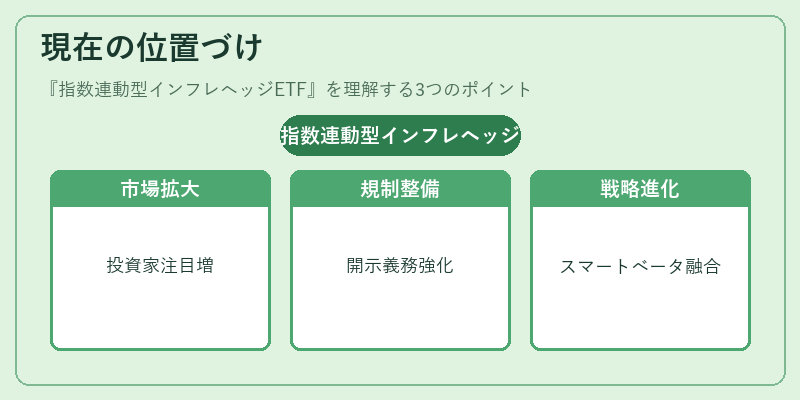 現在の位置づけ(指数連動型インフレヘッジETF)の図解