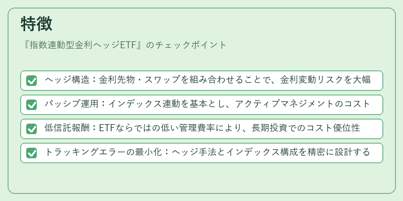 特徴（指数連動型金利ヘッジETF）の図解