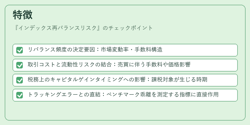 特徴（インデックス再バランスリスク）の図解