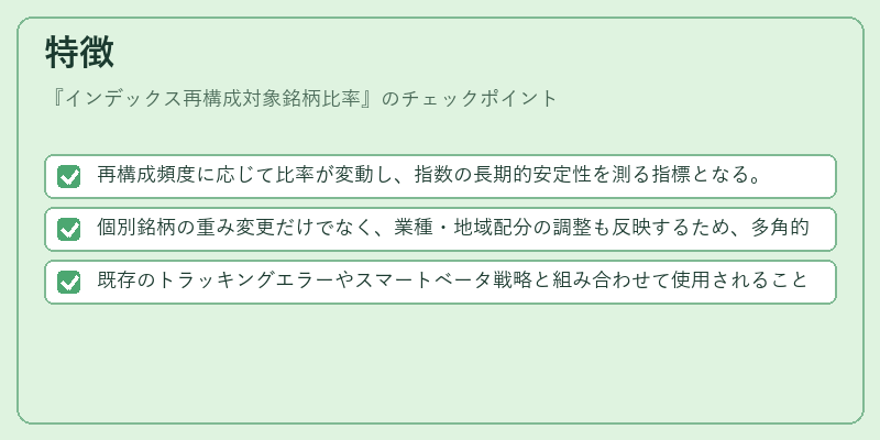 特徴（インデックス再構成対象銘柄比率）の図解