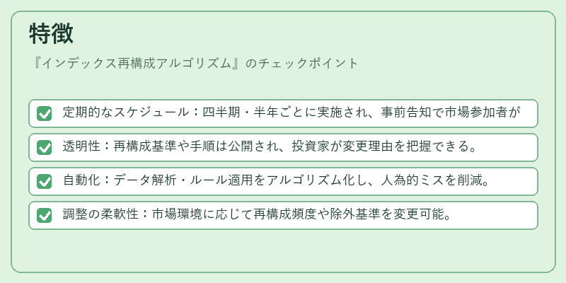 特徴（インデックス再構成アルゴリズム）の図解