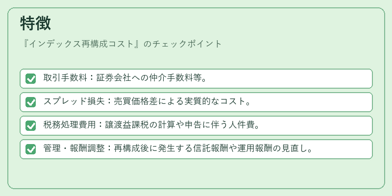 特徴（インデックス再構成コスト）の図解