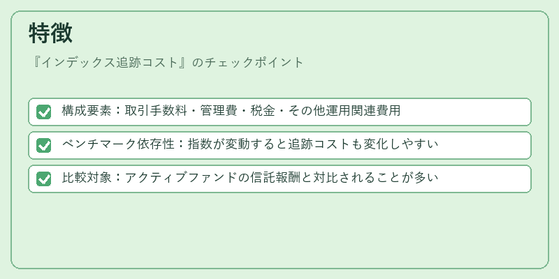 特徴（インデックス追跡コスト）の図解