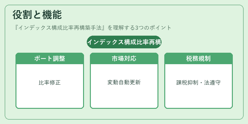 役割と機能（インデックス構成比率再構築手法）の図解