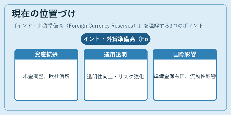 現在の位置づけ(インド・外貨準備高(Foreign Currency Reserves))の図解
