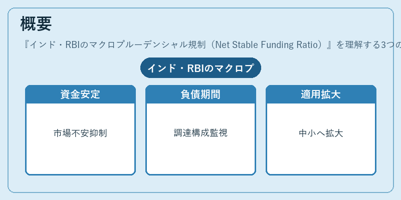 概要（インド・RBIのマクロプルーデンシャル規制（Net Stable Funding Ratio））の図解