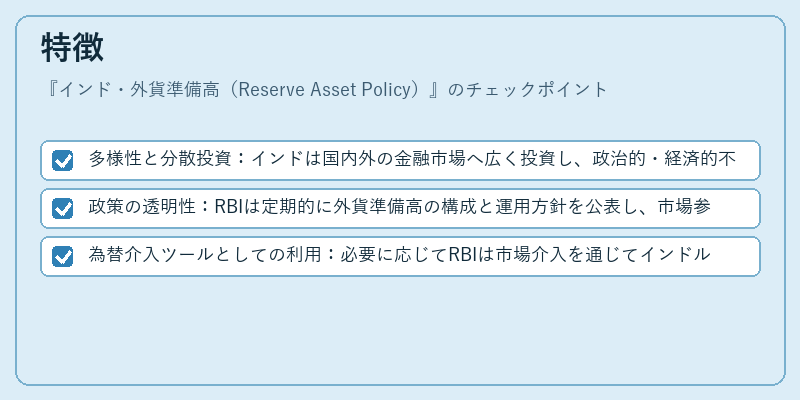 特徴（インド・外貨準備高（Reserve Asset Policy））の図解