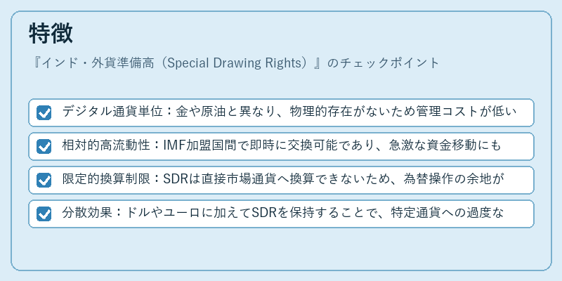 特徴（インド・外貨準備高（Special Drawing Rights））の図解