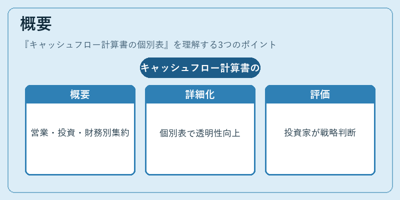 概要（キャッシュフロー計算書の個別表）の図解