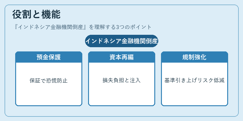 役割と機能（インドネシア金融機関倒産）の図解