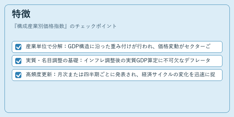 特徴（構成産業別価格指数）の図解