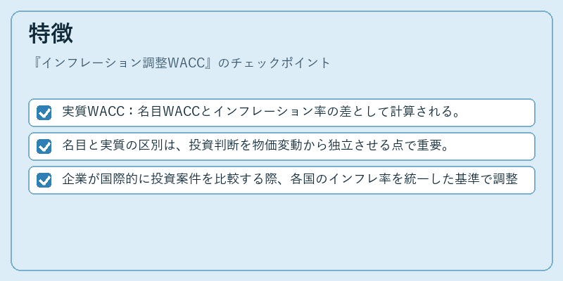特徴(インフレーション調整WACC)の図解