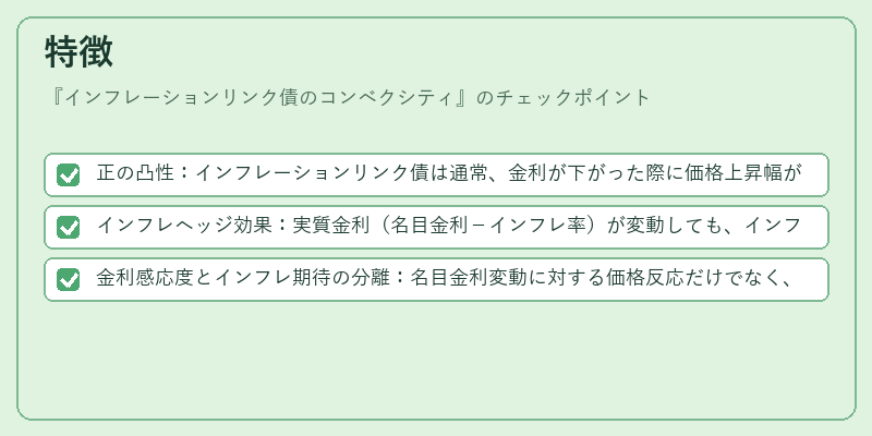 特徴（インフレーションリンク債のコンベクシティ）の図解