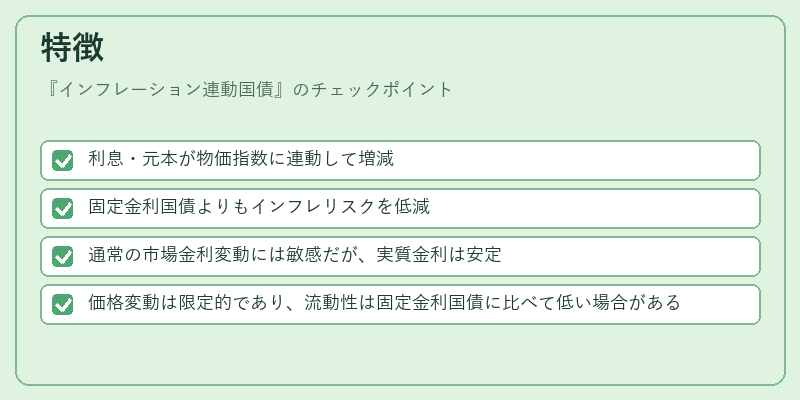 特徴（インフレーション連動国債）の図解