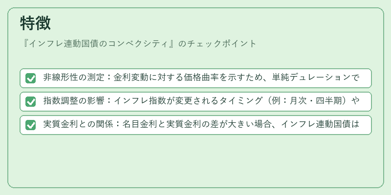 特徴（インフレ連動国債のコンベクシティ）の図解