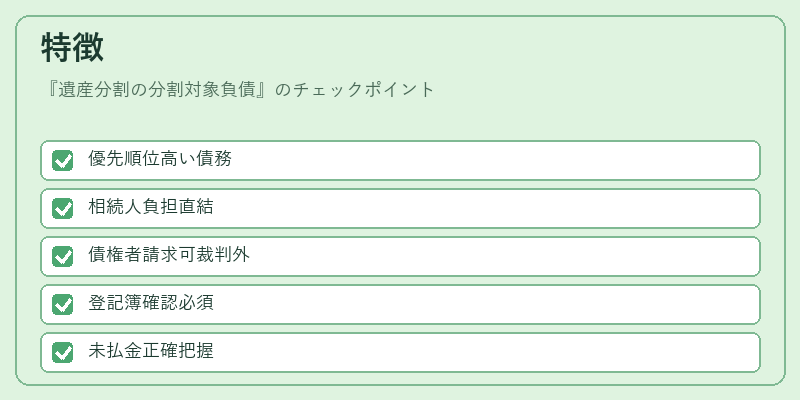 特徴(遺産分割の分割対象負債)の図解