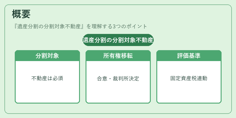 概要（遺産分割の分割対象不動産）の図解