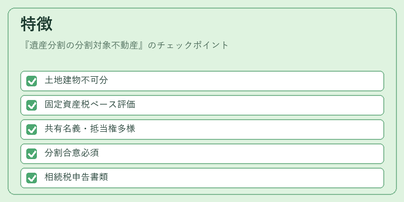 特徴（遺産分割の分割対象不動産）の図解