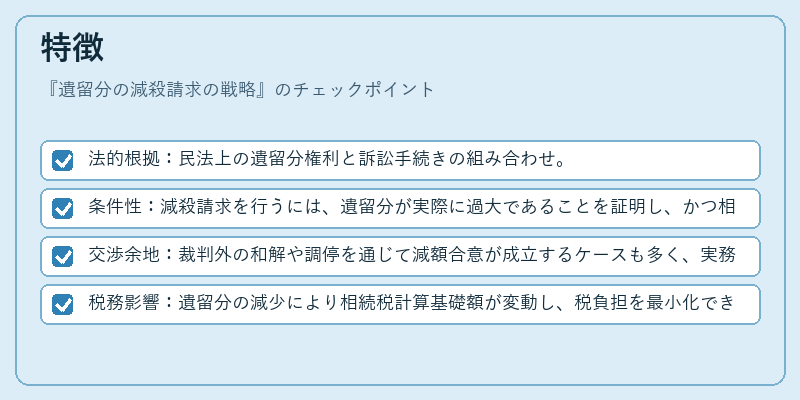 特徴（遺留分の減殺請求の戦略）の図解