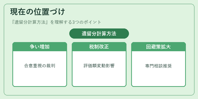 現在の位置づけ（遺留分計算方法）の図解