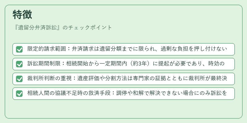 特徴（遺留分弁済訴訟）の図解