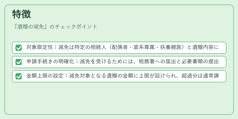 特徴（遺贈の減免）の図解