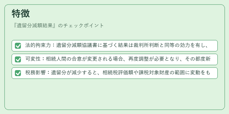 特徴（遺留分減額結果）の図解