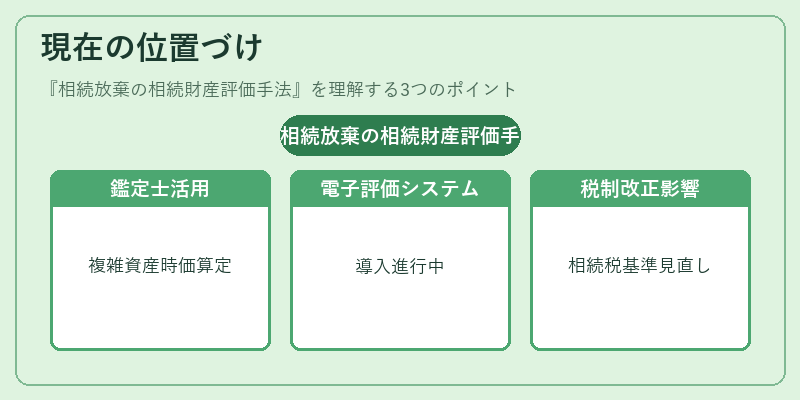 現在の位置づけ（相続放棄の相続財産評価手法）の図解