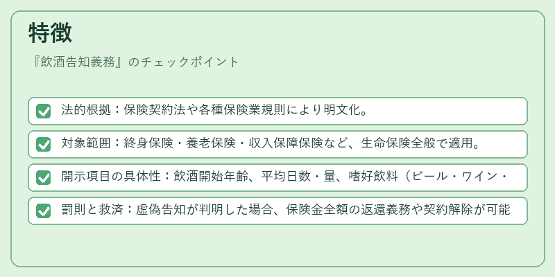 特徴（飲酒告知義務）の図解