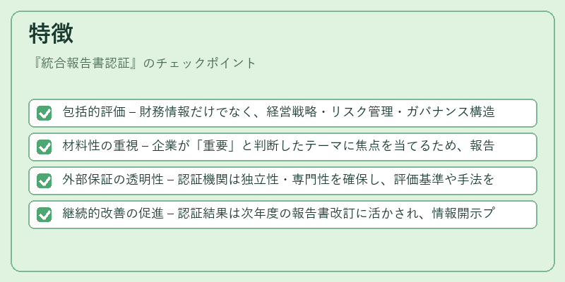 特徴(統合報告書認証)の図解