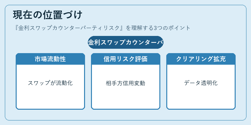 現在の位置づけ（金利スワップカウンターパーティリスク）の図解