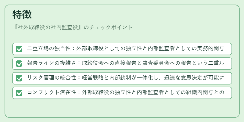 特徴（社外取締役の社内監査役）の図解