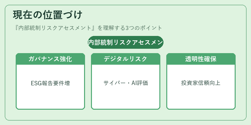 現在の位置づけ（内部統制リスクアセスメント）の図解