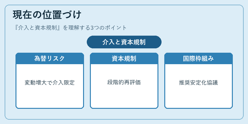 現在の位置づけ（介入と資本規制）の図解