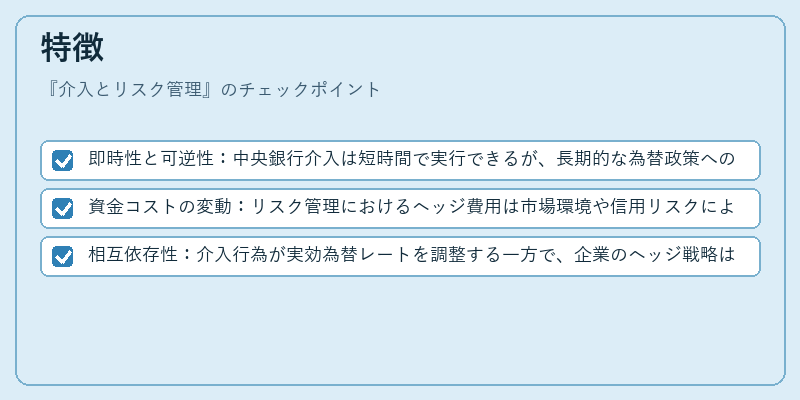 特徴（介入とリスク管理）の図解