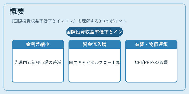 概要(国際投資収益率低下とインフレ)の図解