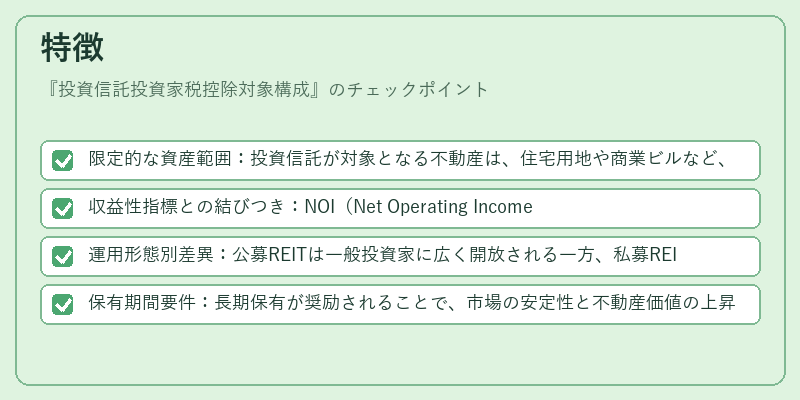 特徴（投資信託投資家税控除対象構成）の図解