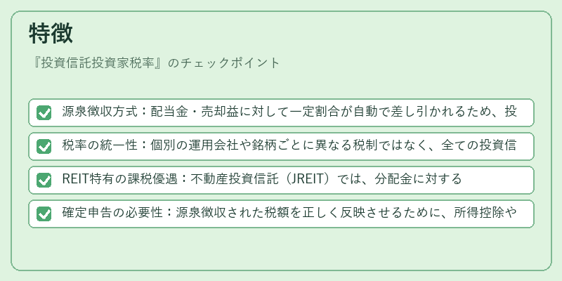 特徴(投資信託投資家税率)の図解