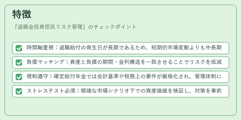 特徴（退職金投資信託リスク管理）の図解