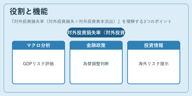 役割と機能（対外投資損失率（対外投資損失÷対外投資資本流出））の図解