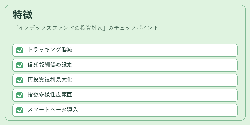 特徴（インデックスファンドの投資対象）の図解