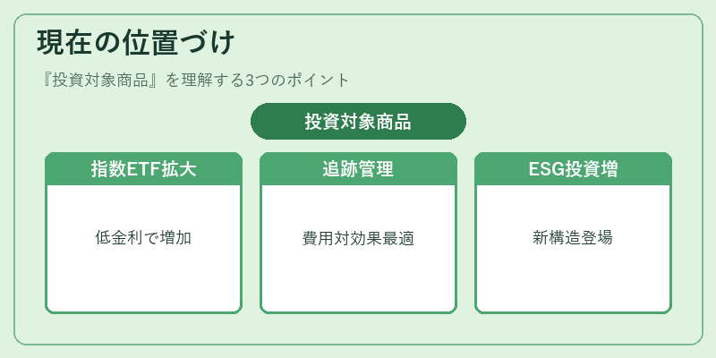 現在の位置づけ（投資対象商品）の図解